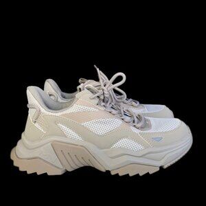 Mark Nason Sneakers Womens Beige Knit Smart Block Vada Platform Casual Shoes 8.5